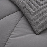 Set de cobertor queen de 7 piezas en gris claro de Enigma Store, con mantas y fundas suaves y elegantes para dormitorio.