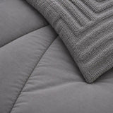 Set de cobertor queen de 7 piezas en gris claro de Enigma Store, con mantas y fundas suaves y elegantes para dormitorio.
