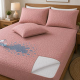 Protector de colchón impermeable King en color rosa, ropa de cama ultra suave con fundas de Enigma Store.