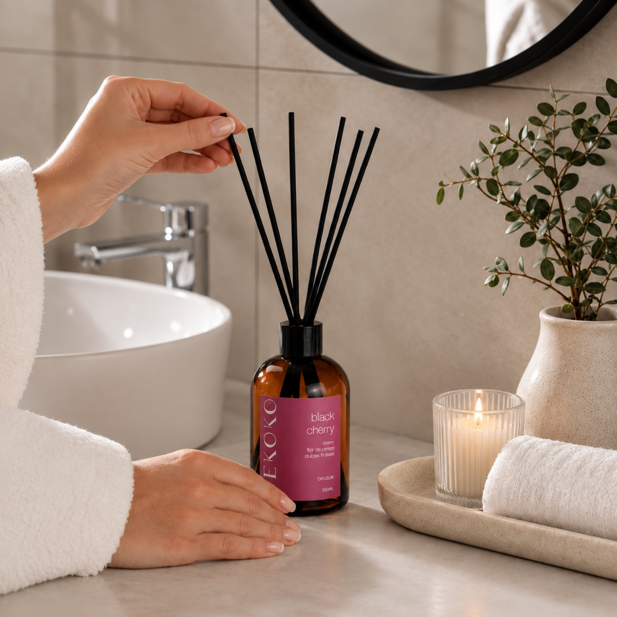 Difusor Ambiental con Varillas Black Cherry 250 ml