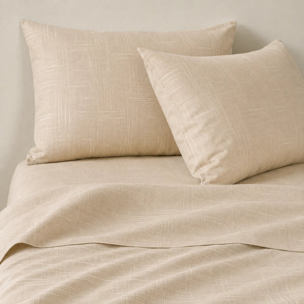 Juego de sábanas King Lisas de algodón de 200 hilos en color beige, ropa de cama de alta calidad, enigma store.