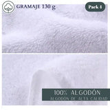 Toallas blancas de algodón Enigma Store, pack de 4, tamaño 75x35 cm, para baño y hotel, 130 g/m²