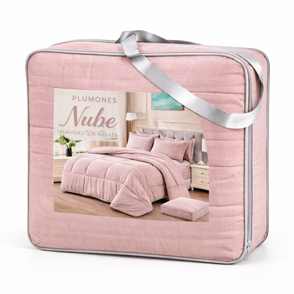 Plumón 2P Alto Relieve Nube + Set Sábanas Regalo