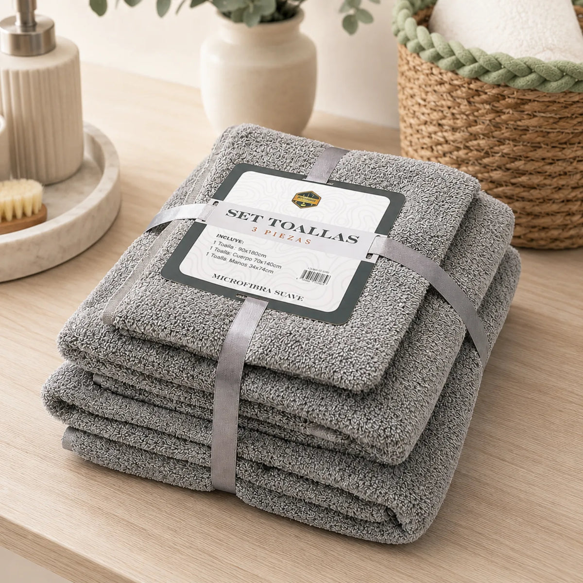 Set Toallas de Baño Microfibra Regalo 3 Piezas | Enigma Store Chile