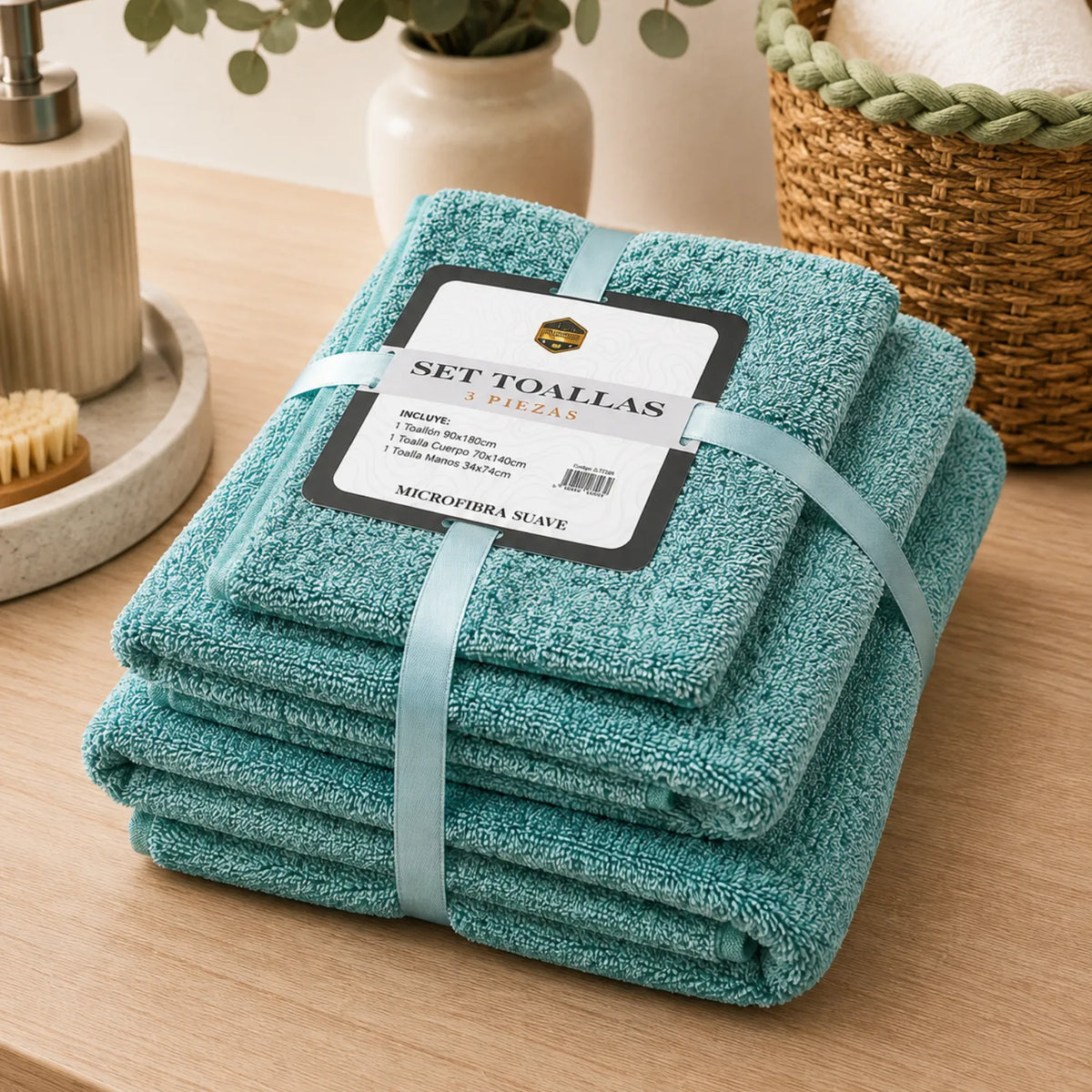 Set Toallas de Baño Microfibra Regalo 3 Piezas (imagen 9) | Enigma Store Chile