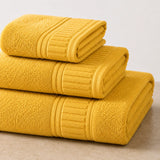 Set de toallas de baño premium de 100% algodón, 3 piezas, con textura suave y color blanco, de la marca Enigma Store.