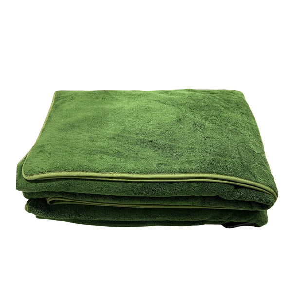 Set 2 Toallas De Baño Grande Microfibra Verde Toallon 90x180cm