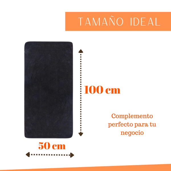 Pack 3 Toalla Negra de microfibra para Hotel Barberia Spa Gym 50x100 Cm