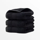 Pack de 3 toallas de algodón negras para peluquería, piso y hotel, 50x100 cm, de la marca Enigma Store.