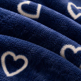 Juego de sábanas polar plush suaves en azul con corazones y 2 fundas, de la marca Enigma Store, para mayor confort y estilo.
