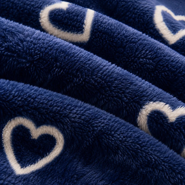 Juego de sábanas polar plush suaves en azul con corazones y 2 fundas, de la marca Enigma Store, para mayor confort y estilo.