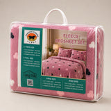 Juego de sábanas Polar Plush suaves rosa con corazones y 2 fundas, ideal para camas con estilo acogedor y cómodo.