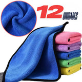 Set de 12 paños para auto microfibra 400 grs medida 30x40 cm | abf087-b0