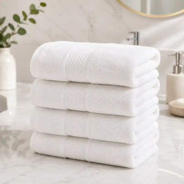 Pack 4 Toalla Blanca Mano Algodon Peluqueria Hotel Spa 35x75 | abf087-b0
