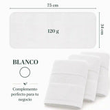 Pack 4 Toalla Blanca Mano Algodon Peluqueria Hotel Spa 35x75 | abf087-b0