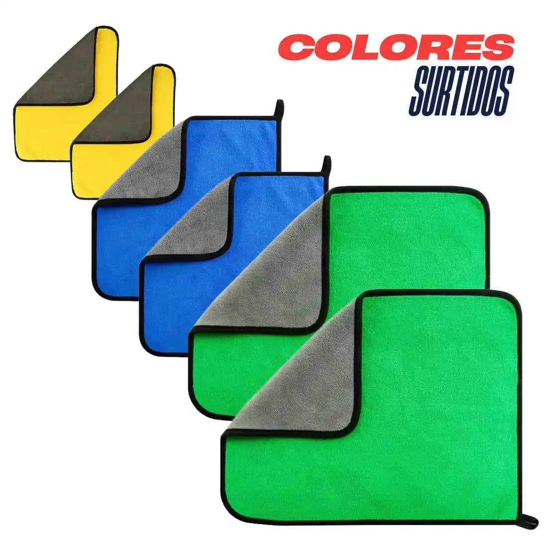 Set de 12 paños para auto microfibra 400 grs medida 30x40 cm | abf087-b0