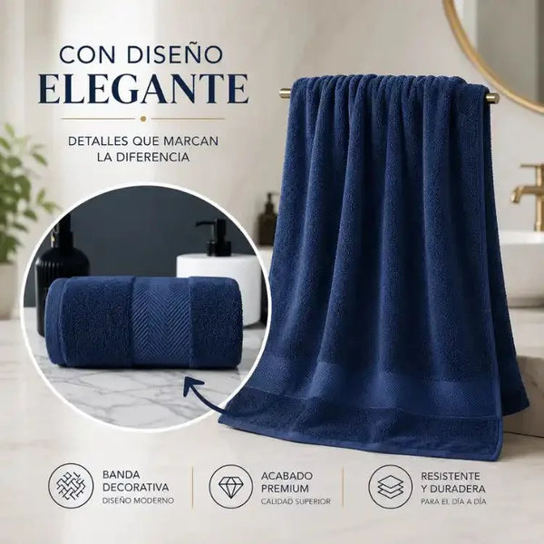 Pack 3 Toallas Baño Hotel 100% Algodón De 70x140 Cm 450g | abf087-b0