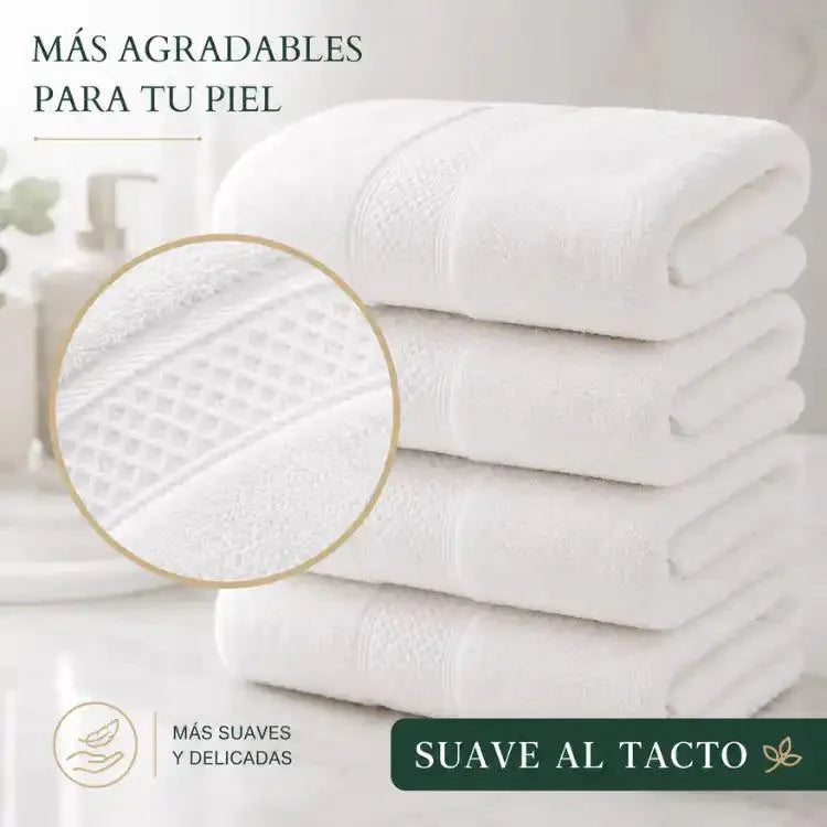Pack 4 Toalla Blanca Mano Algodon Peluqueria Hotel Spa 35x75 | abf087-b0