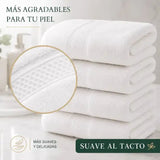 Pack 4 Toalla Blanca Mano Algodon Peluqueria Hotel Spa 35x75 | abf087-b0