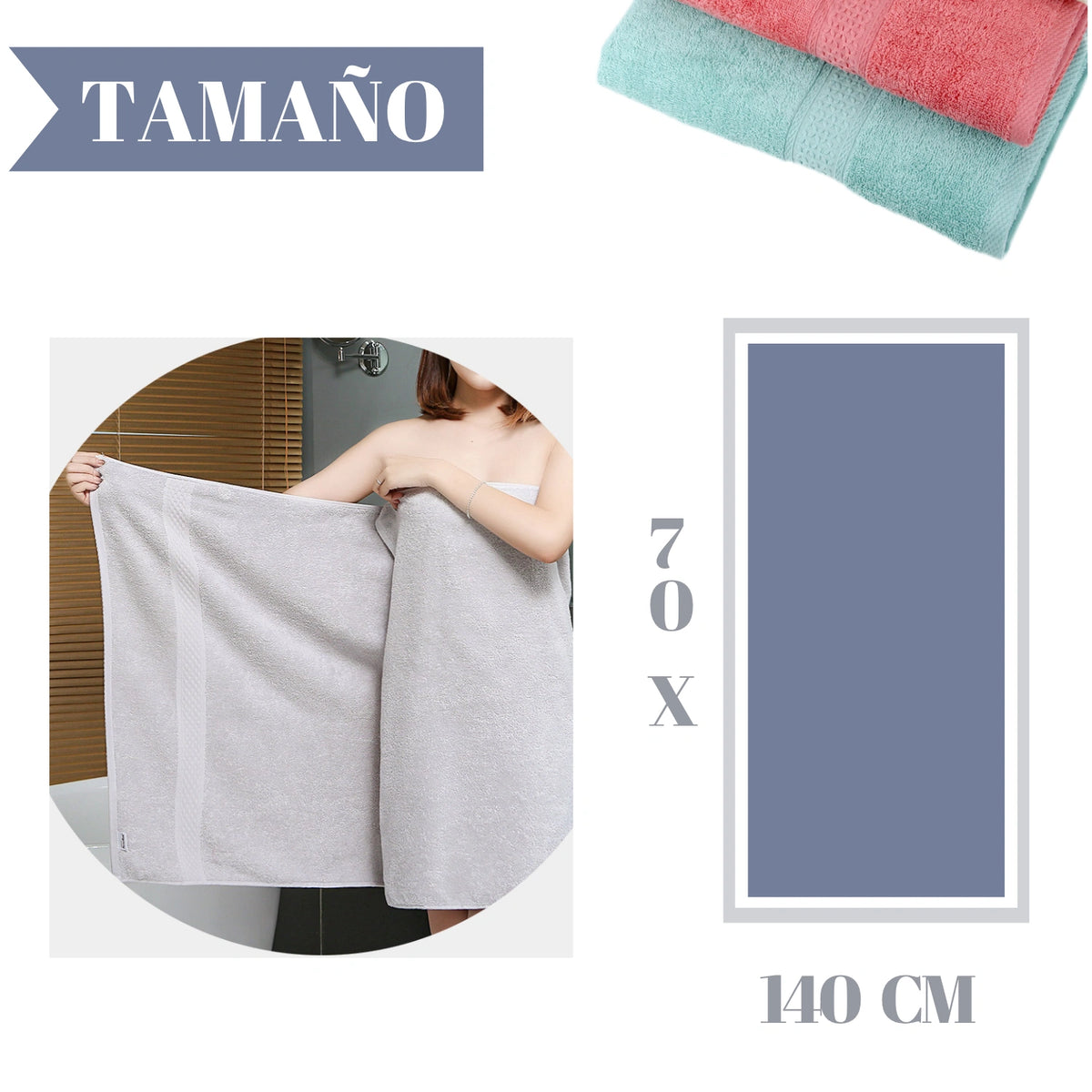 Set de 3 toallas de baño Enigma Store, 100% algodón, tamaño 70x140 cm, suaves y absorbentes para cuerpo.